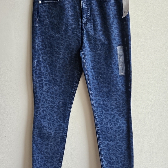 63 GAP HIGH RISE LEGGING SKIMMERS BLUE ANIMAL PRINT WOMEN'S SIZE 6| - Picture 4 of 8